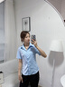 海澜之家（HLA）短袖衬衫女夏季款商务通勤纯色抗菌正装衬衣女装 【抗菌】浅蓝Y1 35 155/80A 实拍图