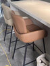 艾森朗特意式极简吧台椅家用岛台高脚椅吧凳轻奢高级感酒吧高椅子前台吧椅 米白色 坐高65cm 实拍图