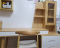 森能北欧实木书桌书架组合家用小户型学生电脑桌写字桌现代简约学习桌 右边柜书桌+牛角椅 实拍图