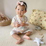 棉芹婴儿衣服夏季薄款短袖新生儿连体衣满月宝宝内衣睡衣哈衣爬服 樱桃兔【纱布夏款】 80cm (建议9-12个月19-22斤) 实拍图