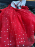 迪士尼（Disney）童装艾莎公主过年连衣裙女童针织连衣裙儿童拼接毛线裙子公主纱裙 大红（加绒） 100cm 晒单实拍图
