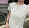 香影（xiangying）正肩t恤女短袖2024年夏季新款米色显瘦爱心抽褶修身圆领上衣 米色 S 晒单实拍图