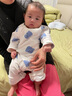 婧麒（JOYNCLEON）婴儿连体衣春秋宝宝纯棉打底哈衣新生儿衣服四季款爬服装 彩虹 90cm 实拍图