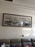 良品大师山水画办公室挂画中式客厅装饰画万里长城靠山图茶室字画风景壁画 流水生财A5 85*230cm宣纸锦绫+有机玻璃+红褐色实木框（大气款） 实拍图