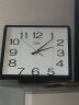康巴丝（Compas） 挂钟 客厅家用大气方形石英钟办公日历时钟表挂墙卧室壁挂钟表 3112黑白（32*32cm） 晒单实拍图