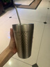 和风四季304不锈钢杯子双层家用水杯酒店锤纹杯单层速冷杯啤酒杯餐厅茶杯 原色加大号304双层锤目纹杯 450ml 实拍图