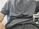 鸿星尔克短袖男夏季男士跑步冰感透气健身冰丝速干衣男款T恤运动上衣t恤男 正黑-冰感2080 M (160-165cm/110-120斤) 实拍图