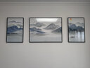 Sixpoetry 客厅装饰画现代简约沙发背景墙壁画轻奢三联晶瓷画大气高档挂画 富羽纳祥（铝合金外框） 晶瓷画左右40*60+中间80*60亮面 实拍图