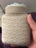 佐敦朱迪 硅胶热水袋注水暖水袋热敷暖肚子婴儿暖宝宝防爆暖手圣诞节礼物 浅灰小号【340ml】保暖套+礼盒 实拍图
