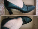 品牌断码真皮单鞋女2026年春季新款中跟高跟妈妈鞋软皮工作鞋 黑色5厘米 38 实拍图