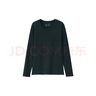MUJI MUJI 女式 弹力罗纹编织长袖T恤打底衫上衣女款内搭春秋BBC03A1A 深藏青色 M (160/84A) 实拍图
