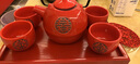 悦汇礼屋结婚敬茶杯套装 婚礼婚庆用品陶瓷结婚茶壶茶具套装家用中式茶杯 双喜4杯1壶礼盒装+茶盘 实拍图