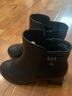 蜘蛛王短靴女秋冬加绒保暖百搭瘦瘦靴时尚增高靴子女 黑色 37 实拍图