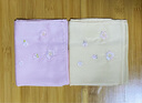 kupa酷帕日本女士刺绣手帕贡缎纹高纱支细腻柔软手绢无骨刺绣工艺纯色素雅樱花手帕吸汗纯棉帕 黄色 45*45cm 实拍图