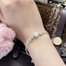中国黄金（CHINA GOLD）莲花好运碎银项链女S银手链轻奢小众送老婆生618送女朋友礼物 【京速达】【平安喜乐】和田玉莲花碎银手链 实拍图