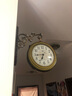 康巴丝（Compas）欧式客厅双面复古钟表现代挂钟田园客厅两面 3064古典银 其他 实拍图
