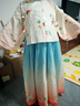 罗蒙女童汉服新中式古装秋款唐装中国风演出服 汉服茶白色两件套 160 实拍图