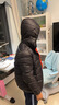 雪中飞童装新品儿童羽绒服男童轻薄款中大女童连帽迷彩短款羽绒外套 黑色 160 实拍图