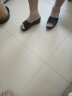 百林猴拖鞋女夏季外穿软皮凉鞋女生一字拖厚底高跟坡跟防滑学生皮凉拖鞋 黑色 38 实拍图