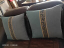 Avigers棉麻沙发抱枕靠垫新中式大靠枕办公室汽车护腰靠背垫不含芯定制 深蓝条纹中拼 蓝灰蔚蓝 60cm*60cm 含枕芯 实拍图