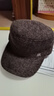 畅印 中老年人帽子男士毛呢保暖帽秋冬天爸爸爷爷帽老头加厚护耳鸭舌帽 平顶帽黑色 实拍图