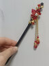 飞花流苏发簪子古风木质步摇汉服头饰古装发饰盘发钗中式现代日常佩戴 一剪梅 1个 实拍图