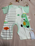 缤丽猫 婴儿连体衣夏季宝宝新生儿衣服纯棉短袖哈衣爬服空调服薄款夏装 短袖连体衣-条纹恐龙绿色 80cm 实拍图