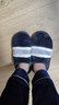 寓云保暖棉拖鞋情侣秋冬季加厚防滑底半包跟拖鞋男款女款 炭黑43-44码（适用42-43脚） 实拍图