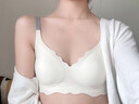 KJ无痕内衣女聚拢小胸收副乳纯欲文胸薄款无钢圈舒适运动胸罩套装 奶白色（单文胸） M适合75ABC 实拍图