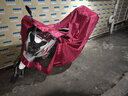 粤雨特大号超大豪150男装125摩托车雨衣单双人防水骑行加大加厚雨披 E3双人5XL枣红(面罩款) 5XL 实拍图