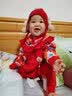 长命富贵连体衣婴儿春季衣服百天女宝宝周岁礼服外出爬爬服纯棉长袖包屁衣 红色  凤舞九天 80 晒单实拍图
