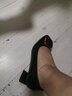 红蜻蜓女鞋新款时装女士皮鞋粗跟女单鞋浅口通勤女鞋面试小皮鞋WFB31540 黑色 36 实拍图