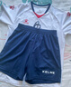 KELME /卡尔美定制足球服男套装比赛透气短袖V领组队服印字印号球衣 白红 XL 实拍图