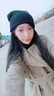 目丸网红时尚暗黑系堆堆帽子女毛线帽潮韩棉帽百搭冷帽月子针织帽秋冬 黑色 双面针织 55-60cm(有弹力) 实拍图