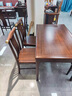 新中式乌金木岩板餐桌家用简约现代小户型餐厅饭桌实木长方形桌子 乌金木餐桌[莎士比亚棕色岩板] 1.3m 单桌 实拍图