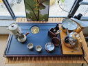 瓷牌茗茶具功夫茶具茶盘实木家用整套四合一电热炉茶台茶托盘排水式仿乌金石 兰心凤角四合一茶盘黑色电热炉 实拍图
