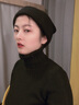 目丸网红时尚暗黑系堆堆帽子女毛线帽潮韩棉帽百搭冷帽月子针织帽秋冬 黑色 双面针织 55-60cm(有弹力) 实拍图