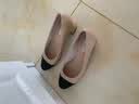 COMELY康莉小香风单鞋女春夏季新款拼接羊皮法式粗跟通勤百搭高跟鞋鞋子 粉杏色（跟高6CM) 38 实拍图