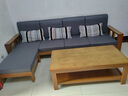 梓画实木沙发客厅组合中式小户型拉床两用贵妃储物转角全套家具908 【64cm/位】四人位+贵妃+茶几 海绵坐垫（升级科技布） 实拍图