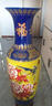 垚罄 景德镇陶瓷器粉彩大花瓶落地客厅摆件乔迁礼物酒店公司开业礼品 繁华似锦-蓝黄款 1米单个 配底座 实拍图