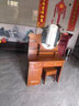 全实木梳妆台椅组合卧室中式简约80CM化妆桌子带灯镜带锁斗柜一体 胡桃色【带镜子+凳子】 80x43x145cm【上门安装】 实拍图
