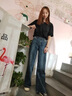 安卡丹高腰牛仔裤女生春秋宽松显瘦直筒阔腿垂感拖地高个学生长裤子1103 复古蓝正常裤201902 27 实拍图
