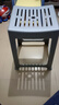 茶花（CHAHUA）塑料凳子家用加厚大人餐桌椅方凳板凳塑胶凳 【蓝灰色】 47cm 【4个装】条纹高凳 实拍图
