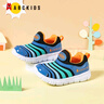 ABC KIDS毛毛虫童鞋秋冬男女童鞋轻便软底中小童宝宝鞋一脚蹬休闲运动鞋潮 黑/浅兰(春秋) 25 码适合脚长约14.5cm 实拍图