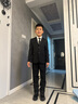 罗蒙儿童西装套装主持人礼服中大童钢琴毕业演出服花童男童表演西服狂 黑色：外套+裤子+领带+领结 140 实拍图