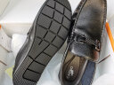 卡帝乐鳄鱼（CARTELO）商务经典豆豆鞋牛皮鞋一脚蹬懒人商务休闲男鞋9061 黑色 42 实拍图