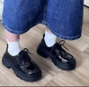 靖话黑色粗跟小皮鞋女2025春夏季新款日系jk制服配裙子单鞋百搭乐福鞋 黑色亮光 37 (235mm) 实拍图
