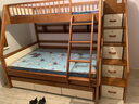 优漫佳全实木儿童床上下床红胡桃木原木双层床高低床安全弧儿童家具北欧 高低床+书架+双抽+柜梯 上铺0.9*2米 下铺1.2*2米 实拍图