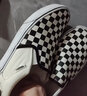 VANS范斯官方 Asher黑白棋盘格夏日一脚蹬女鞋帆布鞋 黑色黑白棋盘格(女款) 40 实拍图