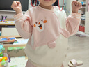 欢喜小熊 宝宝秋季套装棉分体两件套儿童秋衣婴儿外出服幼儿衣服秋装童装 俏皮小兔 粉色 100 (建议2-3岁身高90-100cm) 实拍图